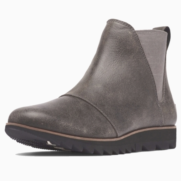 Sorel Harlow Chelsea Rain Boot Waterproof Leather Grey Women's 7.5 - Picture 2 of 13